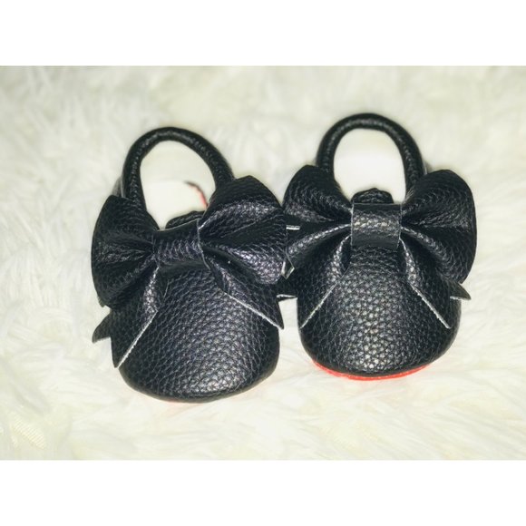 New Bebila Double Bow Fringe Baby (0-3) Moccasins - Picture 8 of 10